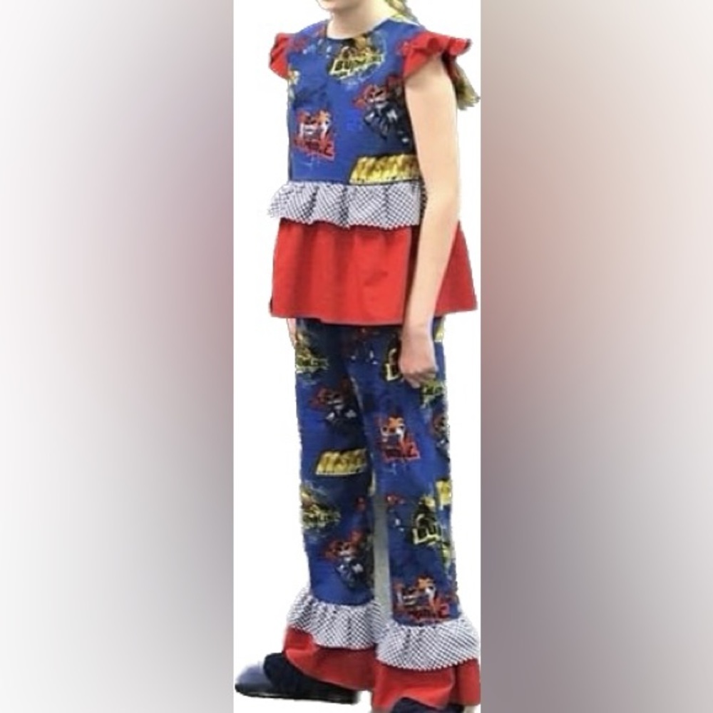 Girls Transformers Pajama Set, handmade, size 12
